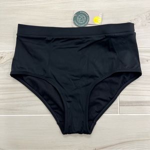 NWT Boden High Waist Bikini Bottoms | Black, Women's Size 8 (US)